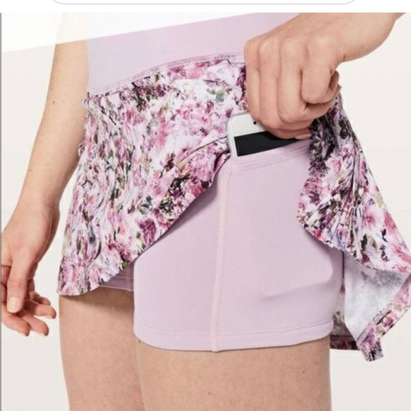 Lululemon Play Off The Pleats Skirt Color Blossom Spritz Multi Pink Chalk - Picture 3 of 16